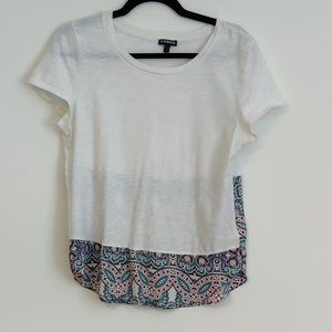 Lightweight T-shirt w/ Chiffon Detail